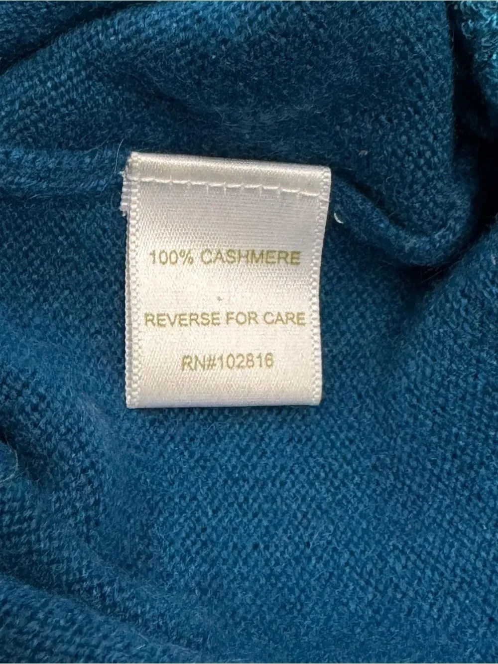 Garnet Hill Cashmere Flounce Trim Sweater Blue Women’s Small